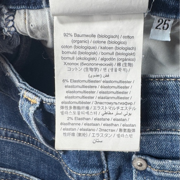 Closed Organic Cotton Blend Candiani Denim Straight Leg High Rise Blue Jeans 25 - Picture 16 of 16